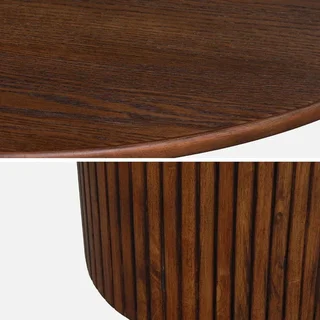 Table ronde 4 personnes hévéa massif chêne Estelle 115 cm