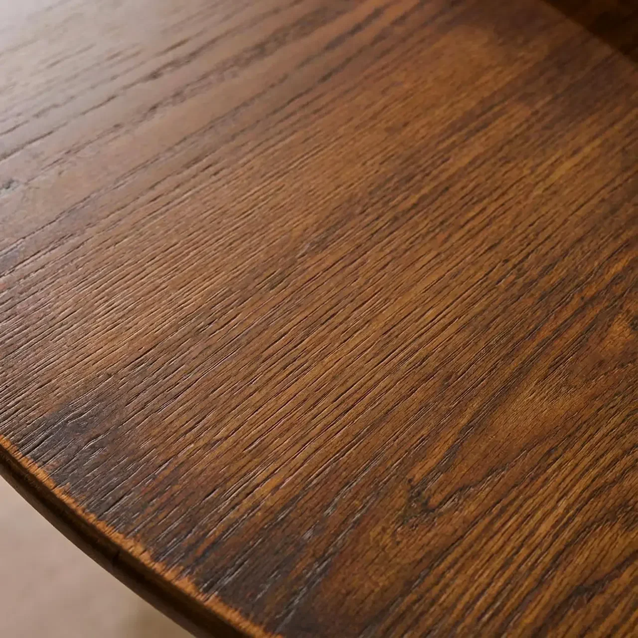Table ronde 4 personnes hévéa massif chêne Estelle 115 cm