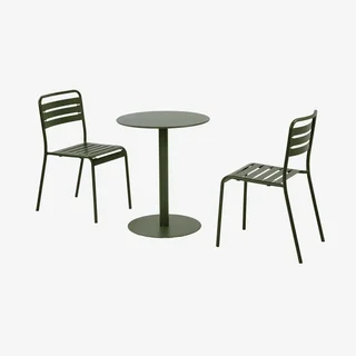 Tavolo bistrot rotondo acciaio 2 posti Orea Amelia antracite balcone terrazzo