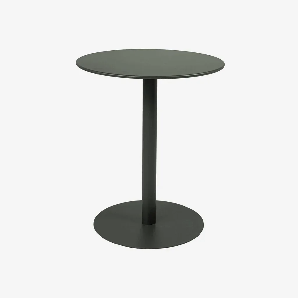 Mesa bistro redonda de acero con 2 sillas para balcón y terraza