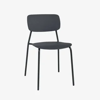 Mesa bistro redonda acero y 2 sillas apilables balcón terraza conjunto