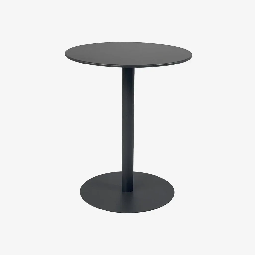 Ensemble table ronde bistrot acier et 2 chaises empilables balcon terrasse