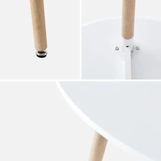 Table ronde scandinave blanche 2 personnes pieds hêtre Hedvig