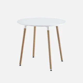 Table ronde scandinave blanche 2 personnes pieds hêtre Hedvig