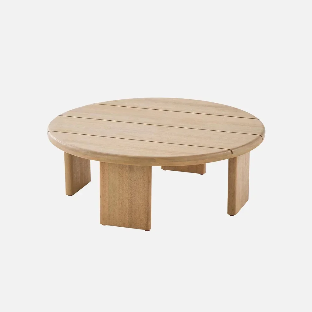 Round Acacia Wood Outdoor Coffee Table Kaita