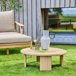 Round Acacia Wood Outdoor Coffee Table Kaita