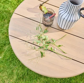 Round Acacia Wood Outdoor Coffee Table Kaita