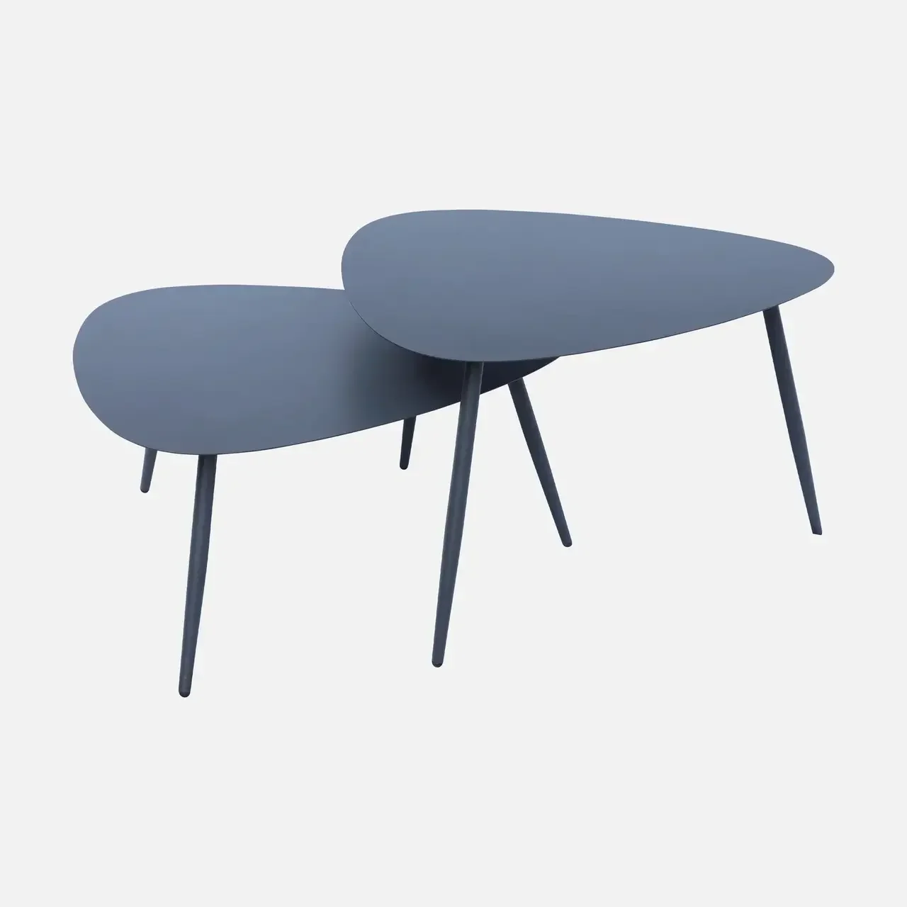 Triangular Nesting Coffee Tables Anthracite Steel Indoor Outdoor
