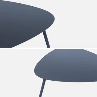 Triangular Nesting Coffee Tables Anthracite Steel Indoor Outdoor