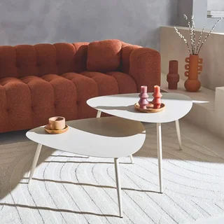 Triangular Nesting Coffee Tables Steel Indoor Outdoor Scandinavian Design