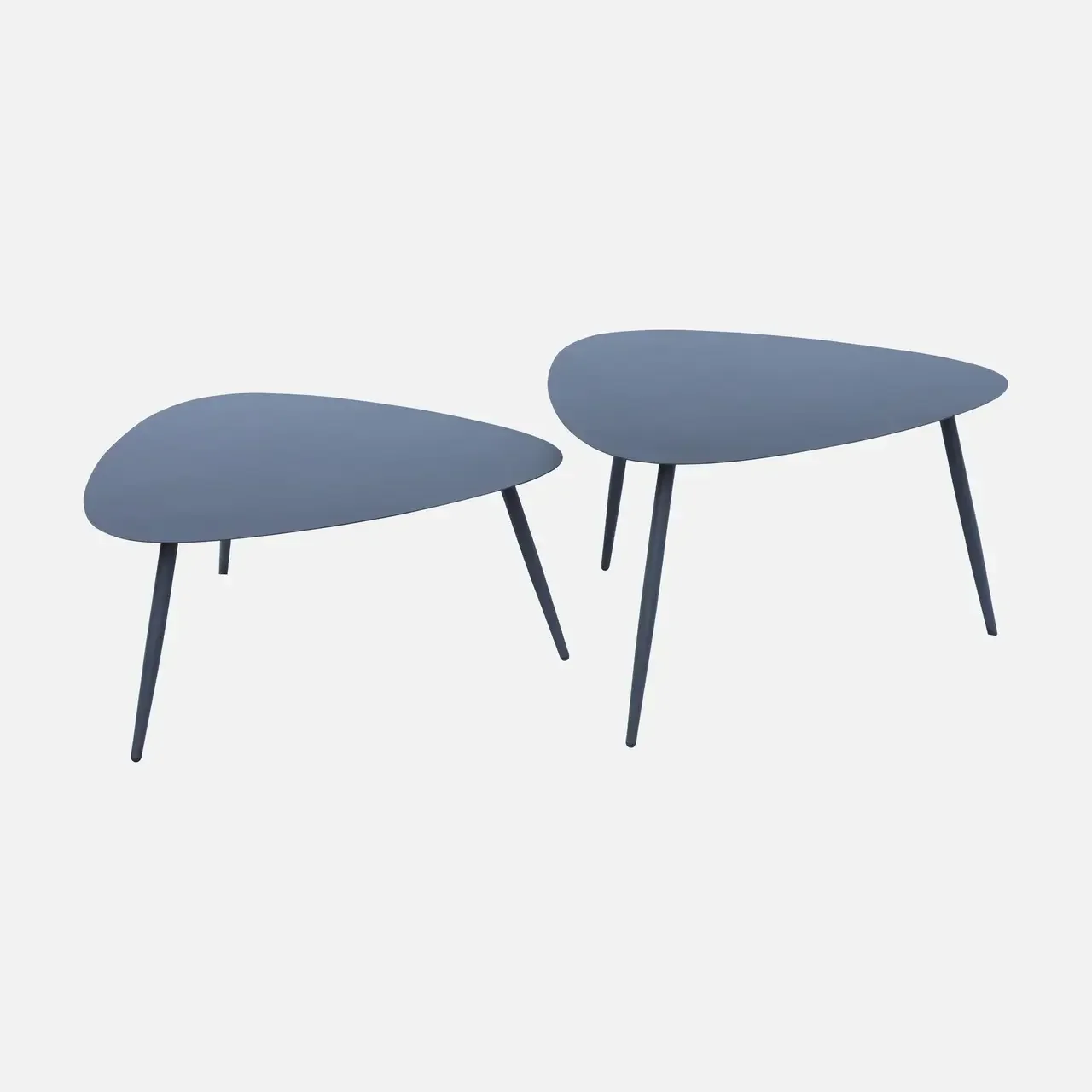 Triangular Nesting Coffee Tables Anthracite Steel Indoor Outdoor