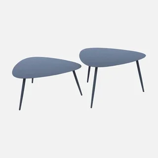 Triangular Nesting Coffee Tables Anthracite Steel Indoor Outdoor