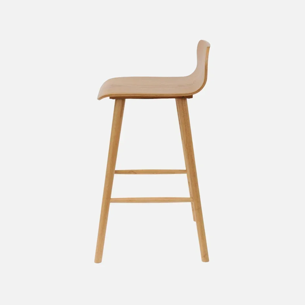 Tabouret bar scandinave hévéa massif 67,5 cm lot 2 Cassia