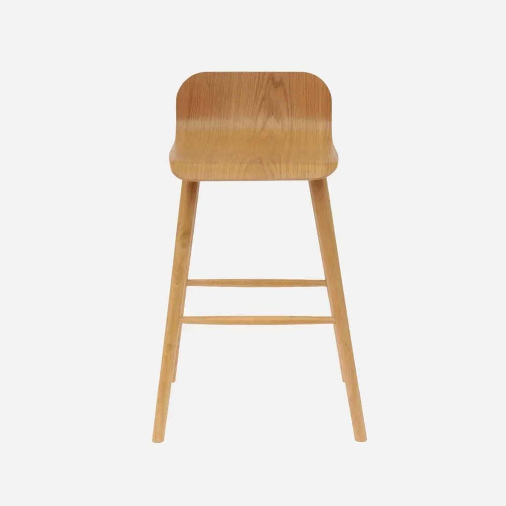 Tabouret bar scandinave hévéa massif 67,5 cm lot 2 Cassia