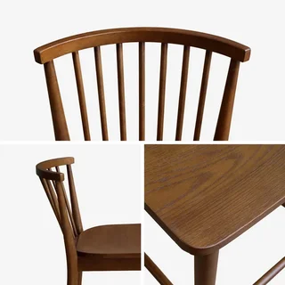 Tabouret de bar bois hévéa 63 cm dossier barreaux lot 2 style bistrot vintage