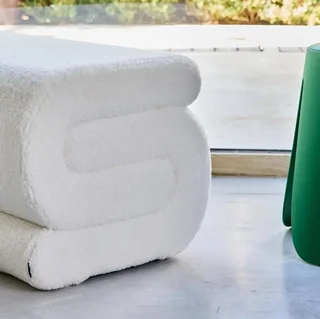 Tabouret design capitonné effet bouclette 1 place Sasha