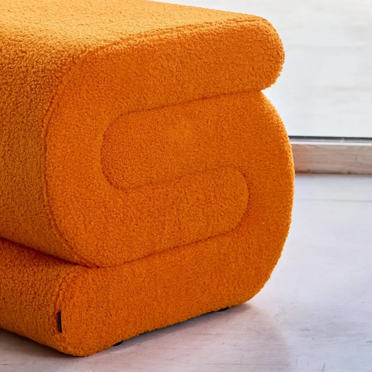 Tabouret capitonné bouclette 1 place design moderne et confortable