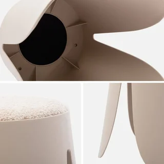 Tabouret empilable effet bouclette Niki lot 4 assise fleur