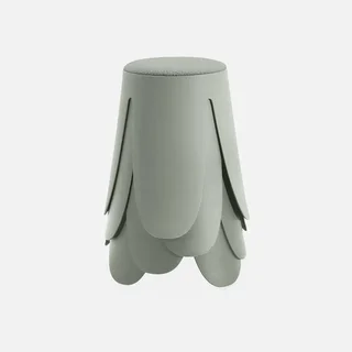 Tabouret empilable effet bouclette Niki lot de 4 - assise confortable design fleur