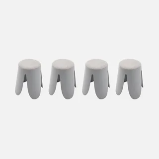 Tabouret empilable effet bouclette Niki - lot de 4