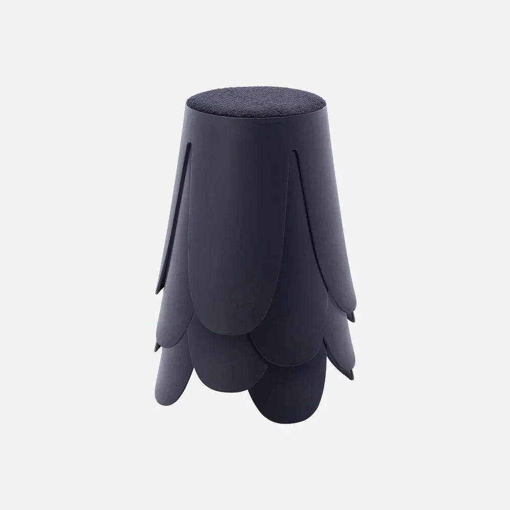 Tabouret bouclette empilable Niki lot de 4 design fleur
