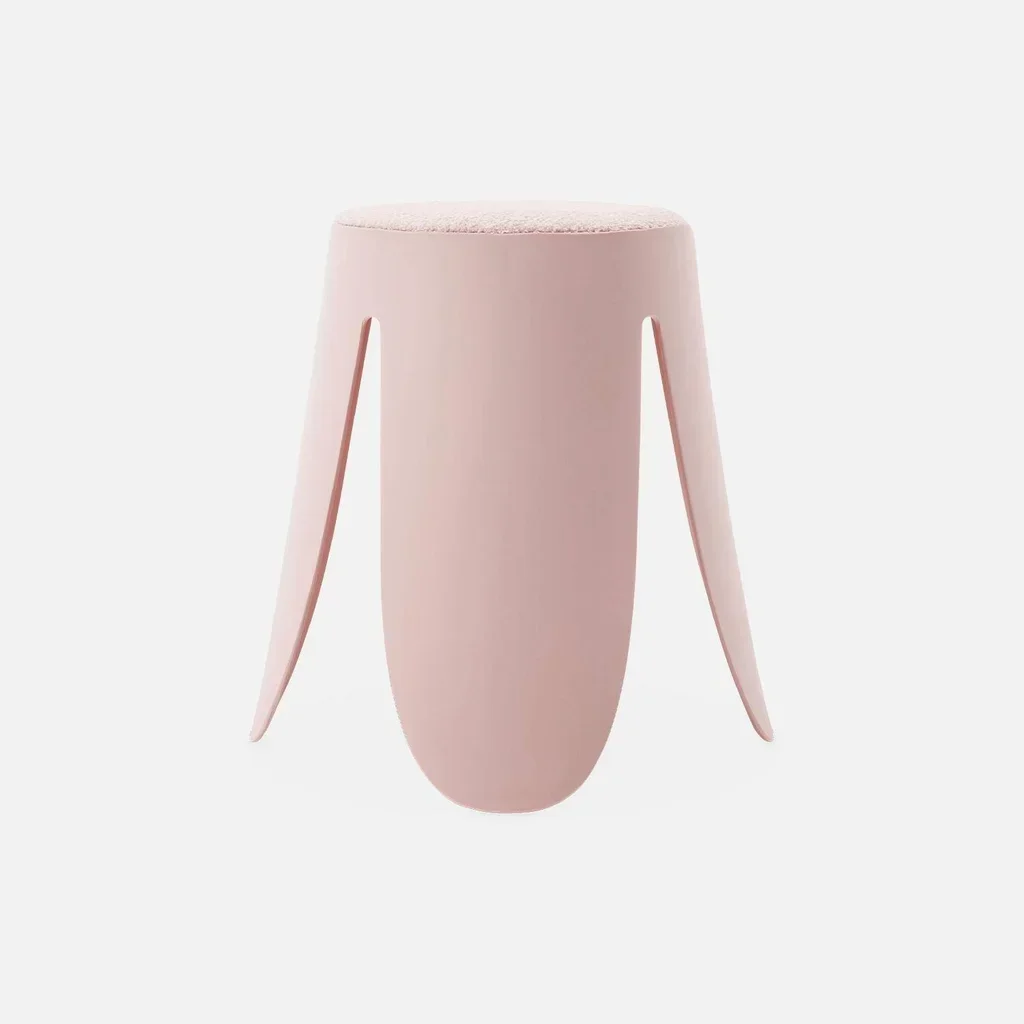 Tabouret empilable Niki bouclette lot de 4 design fleur