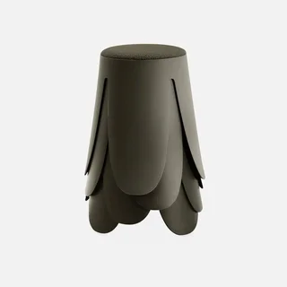 Tabouret empilable bouclette lot 4 Niki beige salon