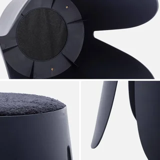 Tabouret bouclette empilable Niki lot de 4 design fleur