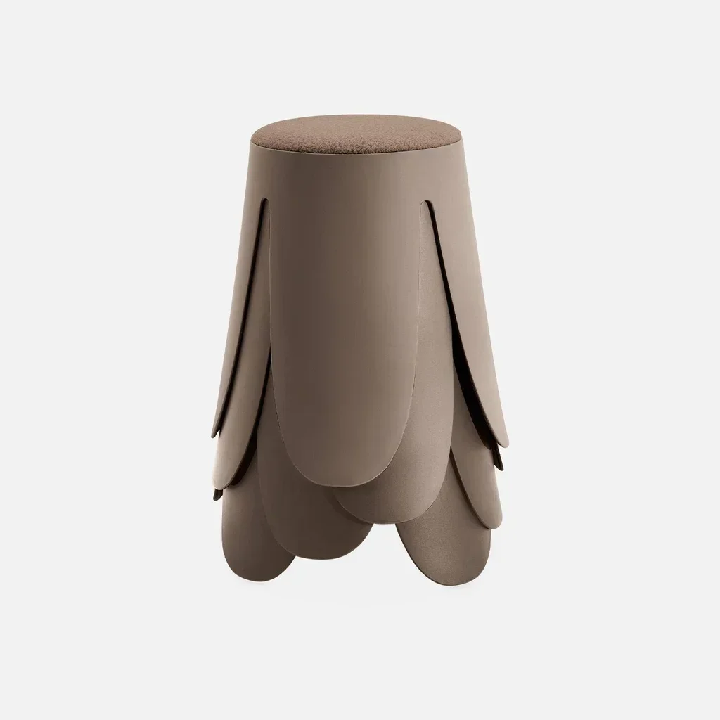 Tabouret bouclette empilable Niki lot 4 pièces design fleur