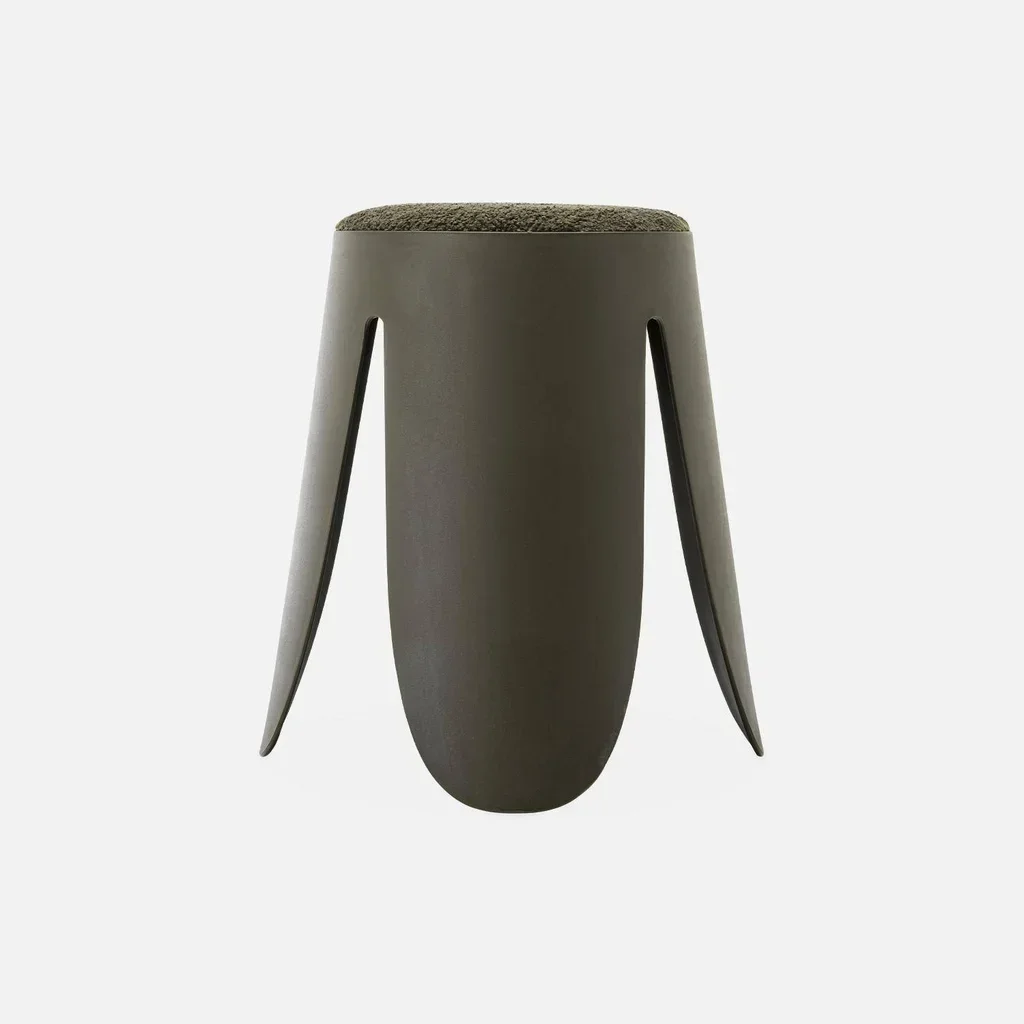 Tabouret empilable bouclette lot 4 Niki beige salon