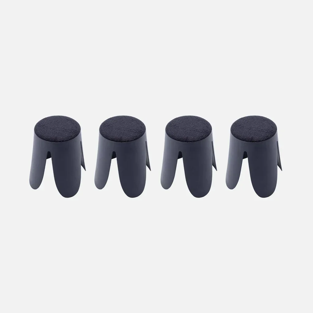 Tabouret bouclette empilable Niki lot de 4 design fleur