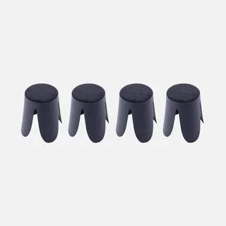 Tabouret bouclette empilable Niki lot de 4 design fleur