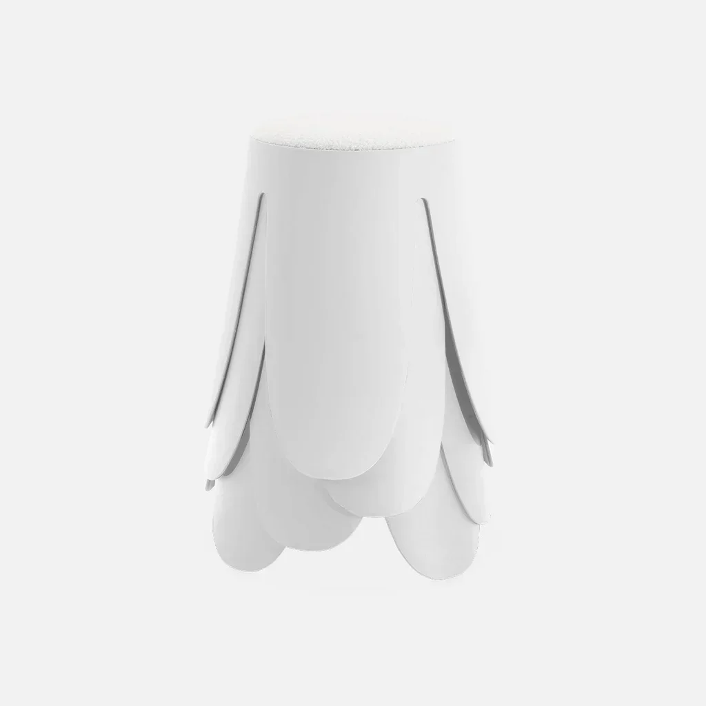 Tabouret bouclette empilable lot 4 Niki design fleur