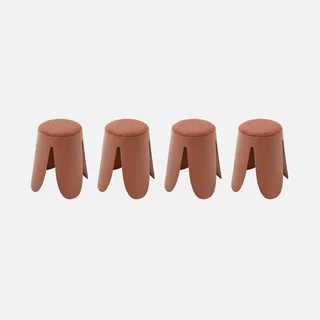 Tabouret empilable Niki effet bouclette lot de 4