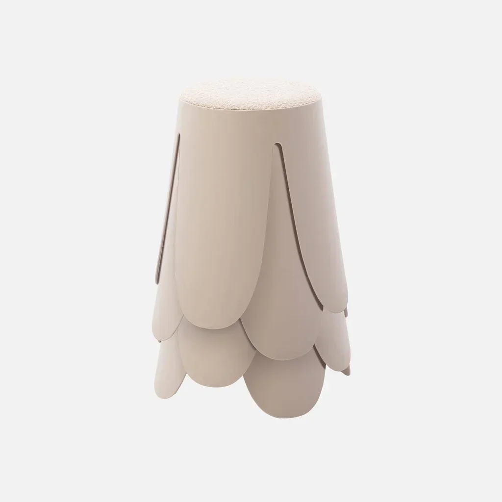 Tabouret empilable effet bouclette Niki lot 4 assise fleur