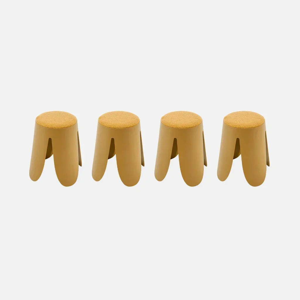 Tabouret empilable effet bouclette Niki - lot de 4