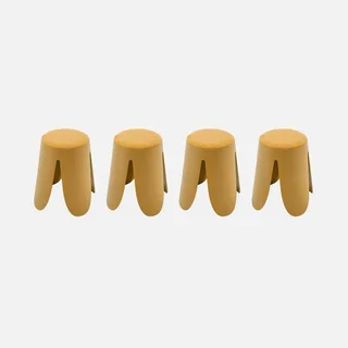 Tabouret empilable effet bouclette Niki - lot de 4