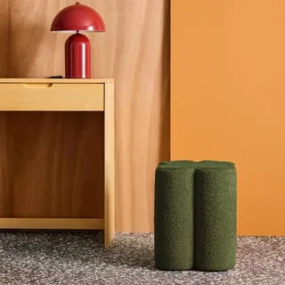 Tabouret pouf trèfle bouclette cosy salon chambre
