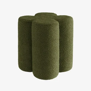 Tabouret pouf trèfle bouclette cosy salon chambre