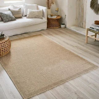 Alfombra beige efecto yute interior exterior estilo bohemio Finch
