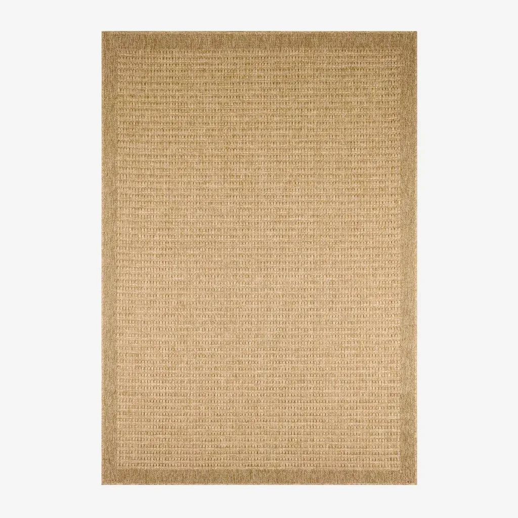 Tapis beige effet toile de jute intérieur extérieur style bohème Finch