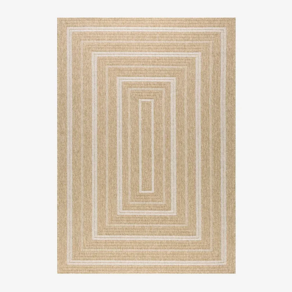 Beige jute-effect rug indoor outdoor pattern Daymo