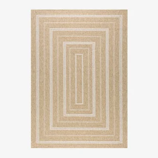 Beige jute-effect rug indoor outdoor pattern Daymo
