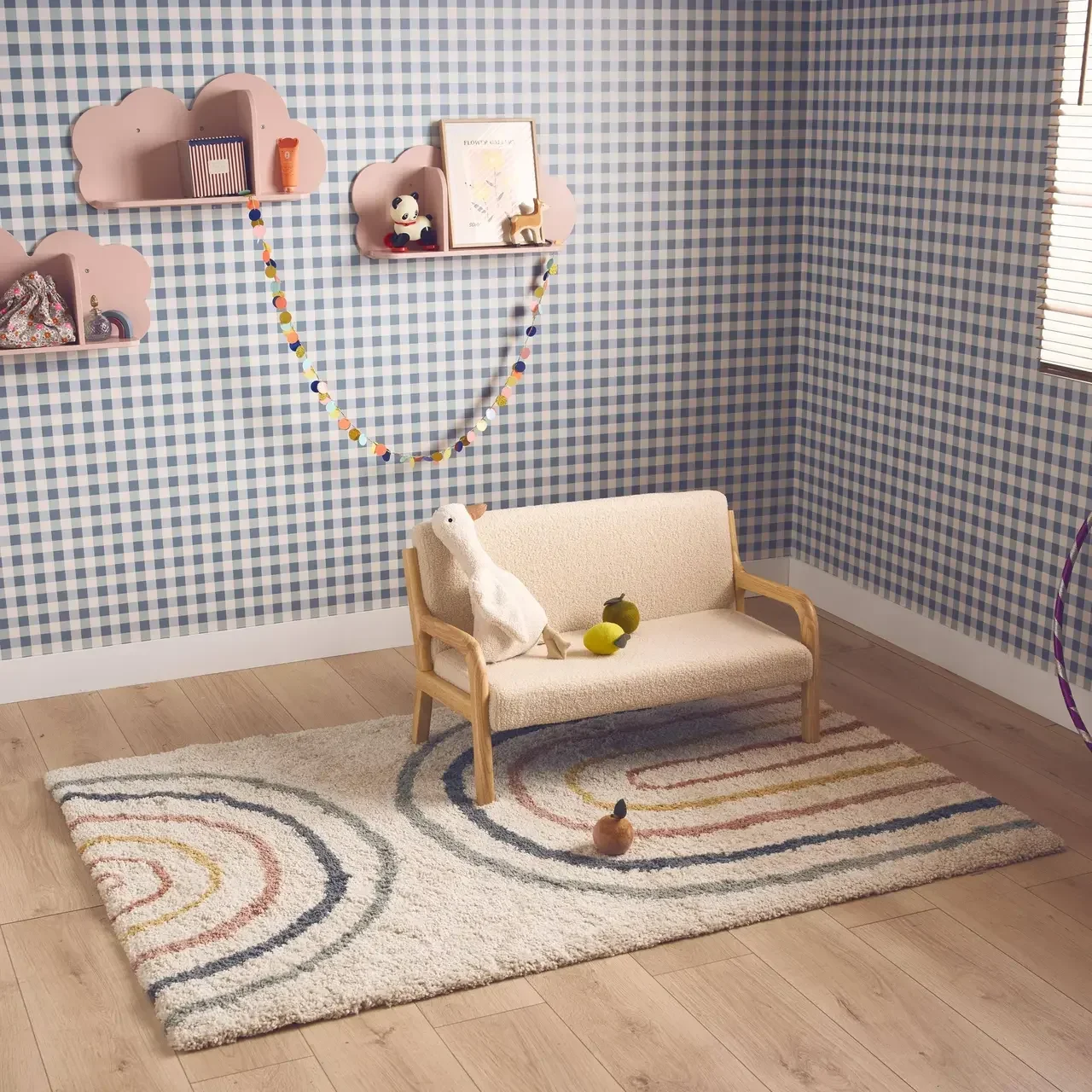 Tapis chambre enfant arc-en-ciel multicolore shaggy doux 120x170 cm Oeko-Tex