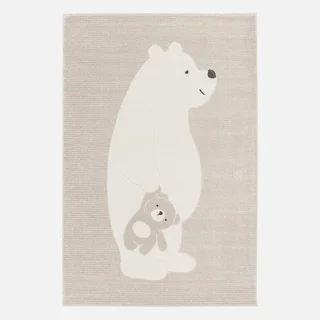 Beige Kinderzimmer Teppich mit weichen Teddybären rutschfest