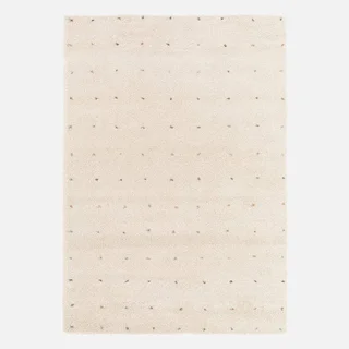 Shaggy Kinderzimmer Teppich mit bunten Punkten Creme 120x170 cm