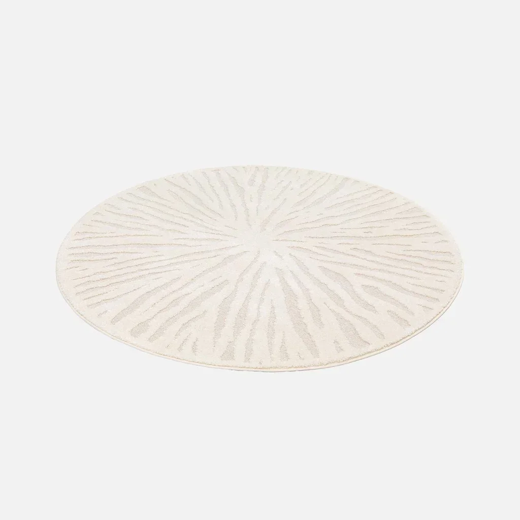 Tapis rond 160 cm écru Helen style scandinave minimaliste salon chambre cosy doux