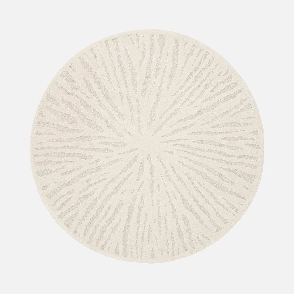 Tapis rond 160 cm écru Helen style scandinave minimaliste salon chambre cosy doux