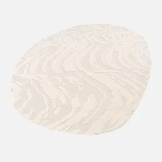 Tapis de sol design galets texturé couleur crème style scandinave doux salon chambre