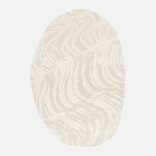 Tapis de sol design galets texturé couleur crème style scandinave doux salon chambre